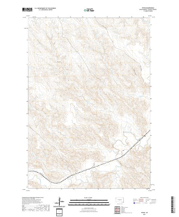 Teton, SD — USGS 7.5-minute topo (2021)