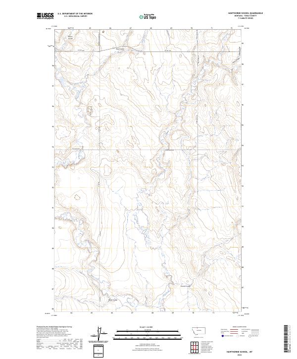 Hawthorne School, MT — USGS 7.5-minute topo (2024)