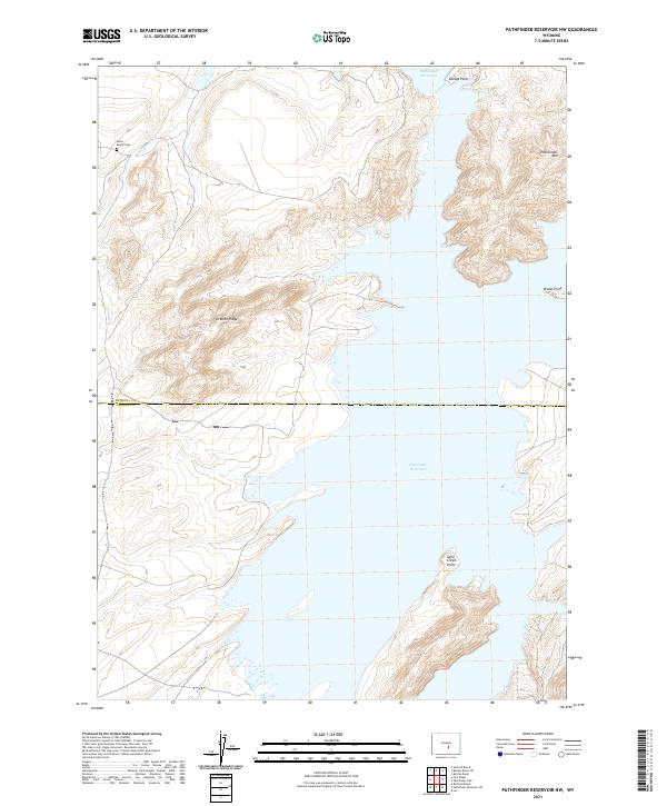 Pathfinder Reservoir NW, WY — USGS 7.5-minute topo (2021)
