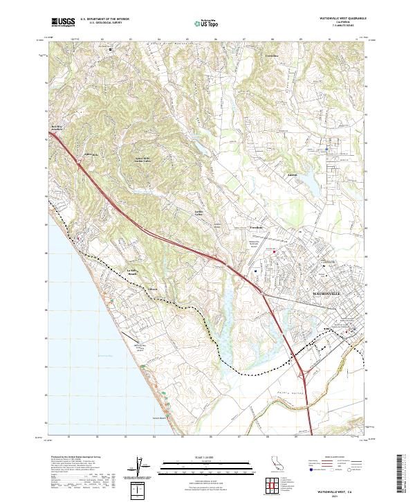 Watsonville West, CA — USGS 7.5-minute topo (2021)