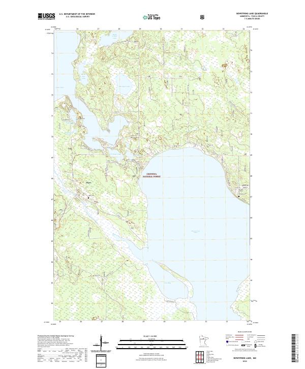 Bowstring Lake, MN — USGS 7.5-minute topo (2022)