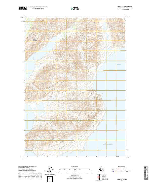 Kodiak A-4 SW, AK — USGS 7.5-minute topo (2021)