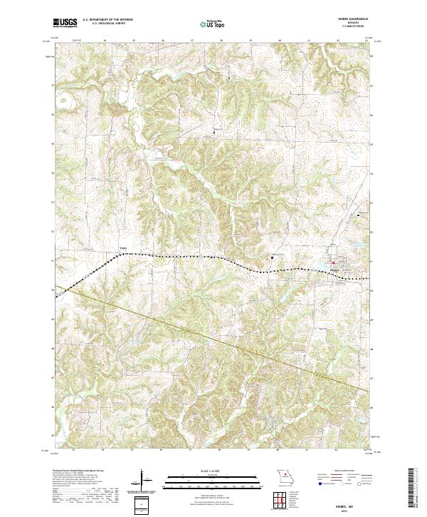 Higbee, MO — USGS 7.5-minute topo (2021)