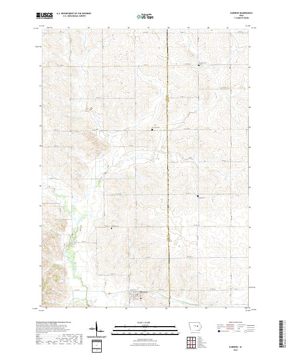 Elberon, IA — USGS 7.5-minute topo (2022)