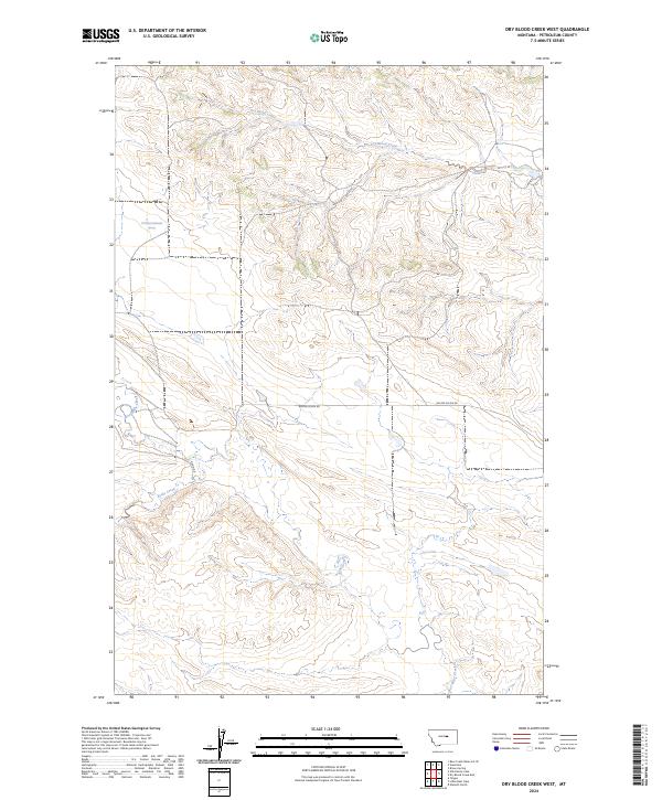 Dry Blood Creek West, MT — USGS 7.5-minute topo (2024)