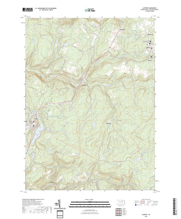 Laporte, PA — USGS 7.5-minute topo (2023)