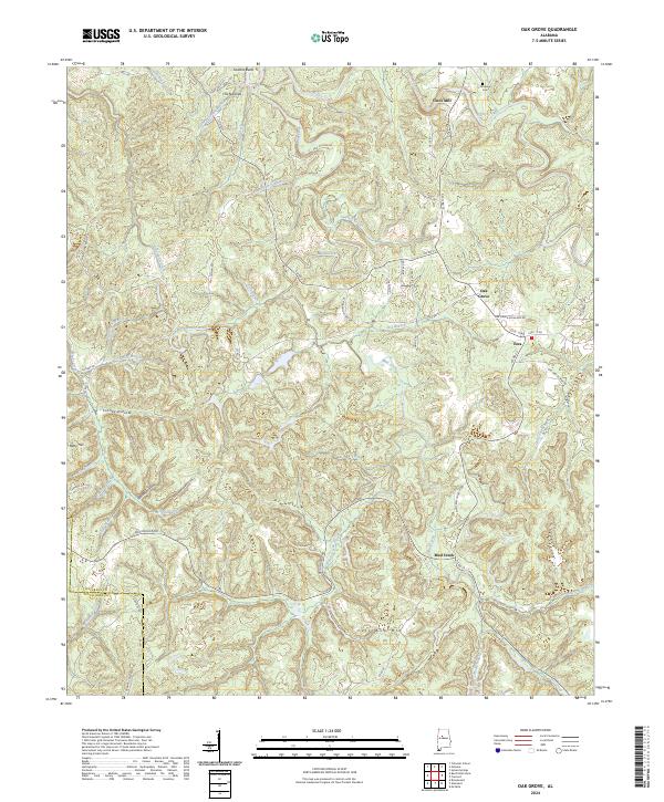 Oak Grove, AL — USGS 7.5-minute topo (2024)