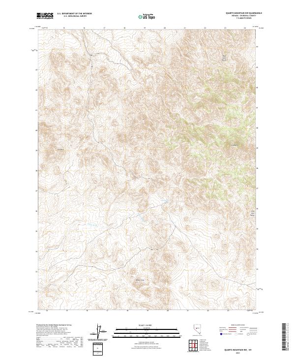 Quartz Mountain NW, NV — USGS 7.5-minute topo (2021)
