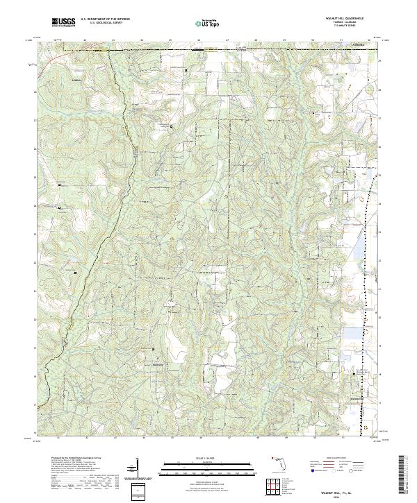 Walnut Hill, FL-AL — USGS 7.5-minute topo (2024)