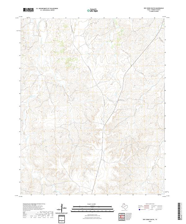 Dry Creek South, TX — USGS 7.5-minute topo (2022)