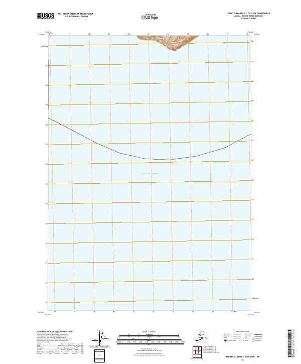 Trinity Islands C-1 OE S NW, AK — USGS 7.5-minute topo (2021)