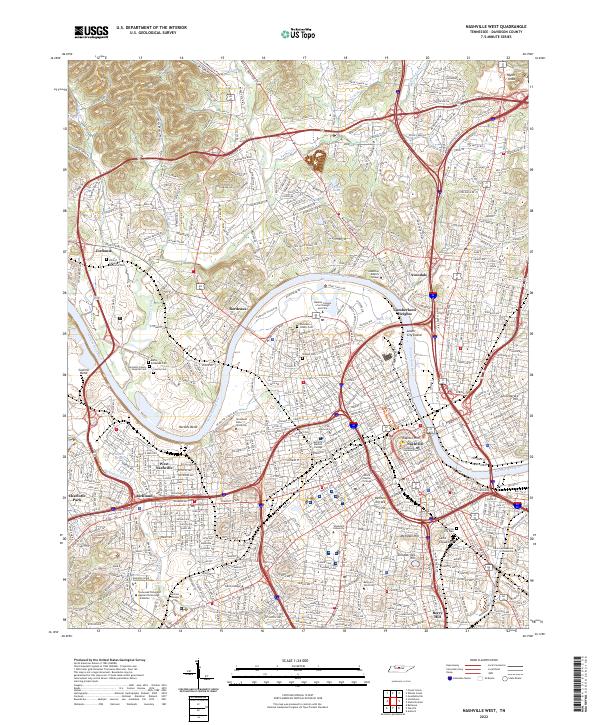 Nashville West, TN — USGS 7.5-minute topo (2022)
