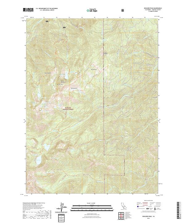 Boulder Peak, CA — USGS 7.5-minute topo (2021)