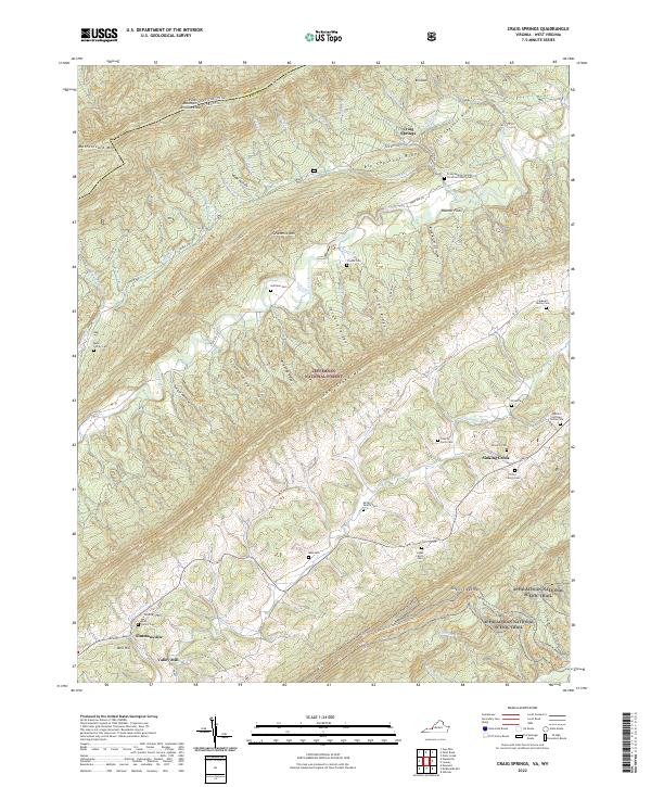 Craig Springs, VA-WV — USGS 7.5-minute topo (2022)