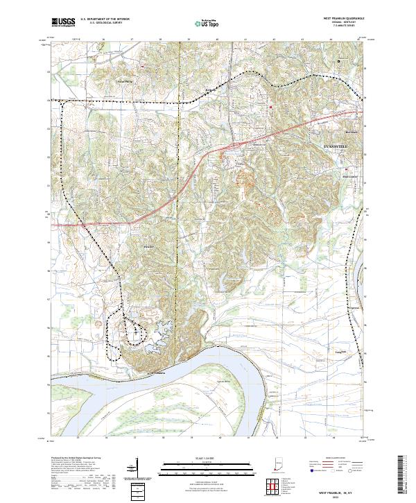 West Franklin, IN-KY — USGS 7.5-minute topo (2022)