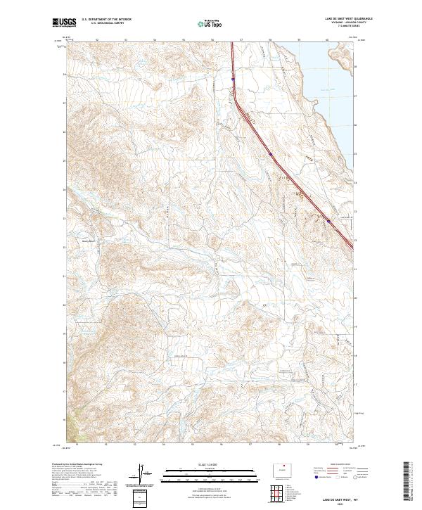 Lake De Smet West, WY — USGS 7.5-minute topo (2021)
