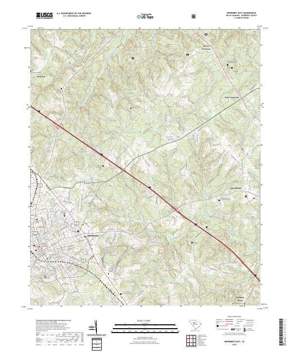 Newberry East, SC — USGS 7.5-minute topo (2024)