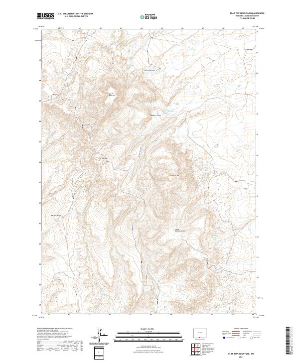 Flat Top Mountain, WY — USGS 7.5-minute topo (2021)