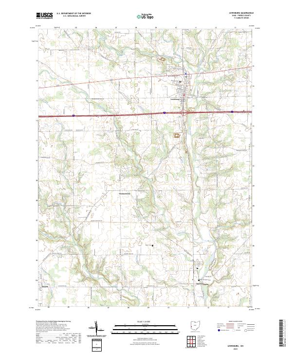 Lewisburg, OH — USGS 7.5-minute topo (2023)