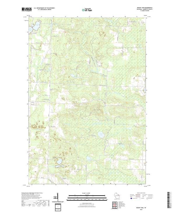 Mount Tom, WI — USGS 7.5-minute topo (2022)