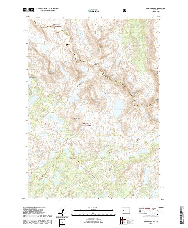 Halls Mountain, WY — USGS 7.5-minute topo (2021)