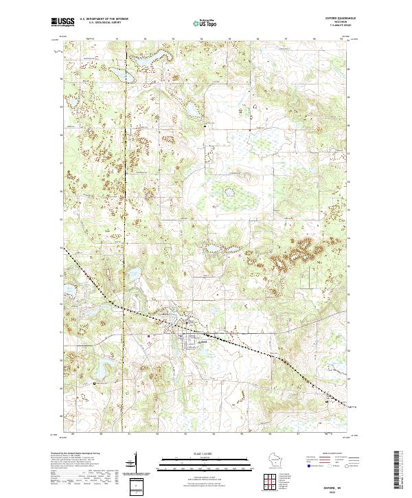 Oxford, WI — USGS 7.5-minute topo (2022)