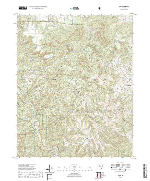 Hasty, AR — USGS 7.5-minute topo (2024)