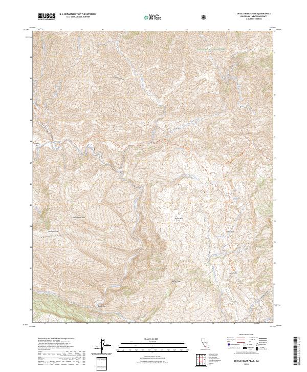 Devils Heart Peak, CA — USGS 7.5-minute topo (2023)