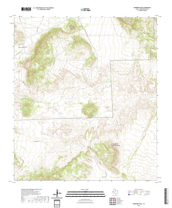 Sombrero Peak, TX — USGS 7.5-minute topo (2022)