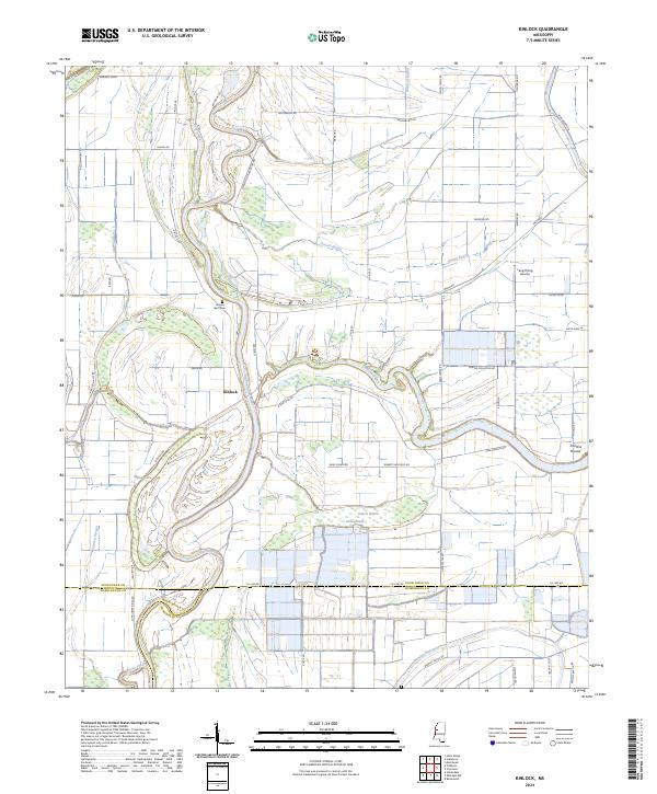 Kinlock, MS — USGS 7.5-minute topo (2024)