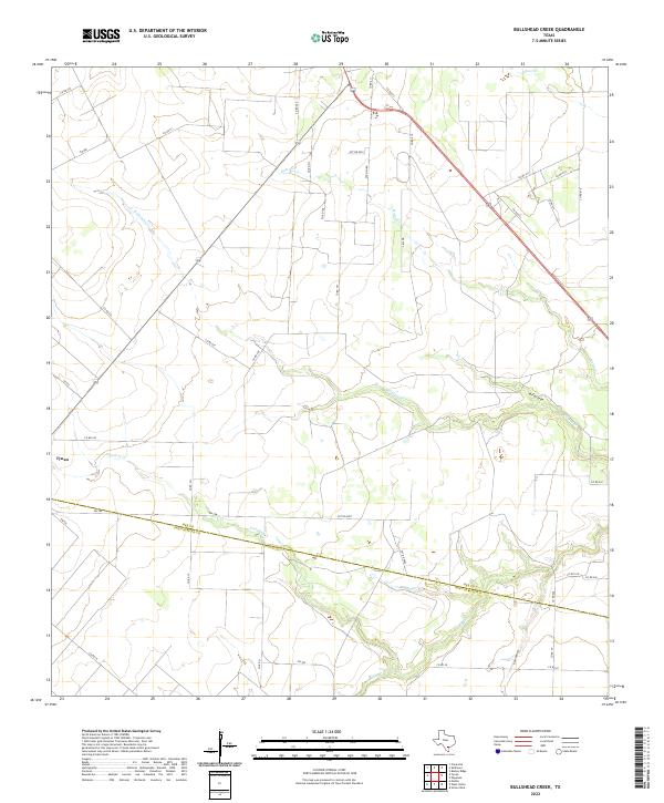 Bullshead Creek, TX — USGS 7.5-minute topo (2022)
