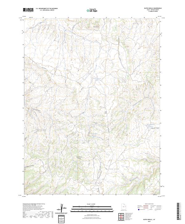 Bates Knolls, UT — USGS 7.5-minute topo (2023)