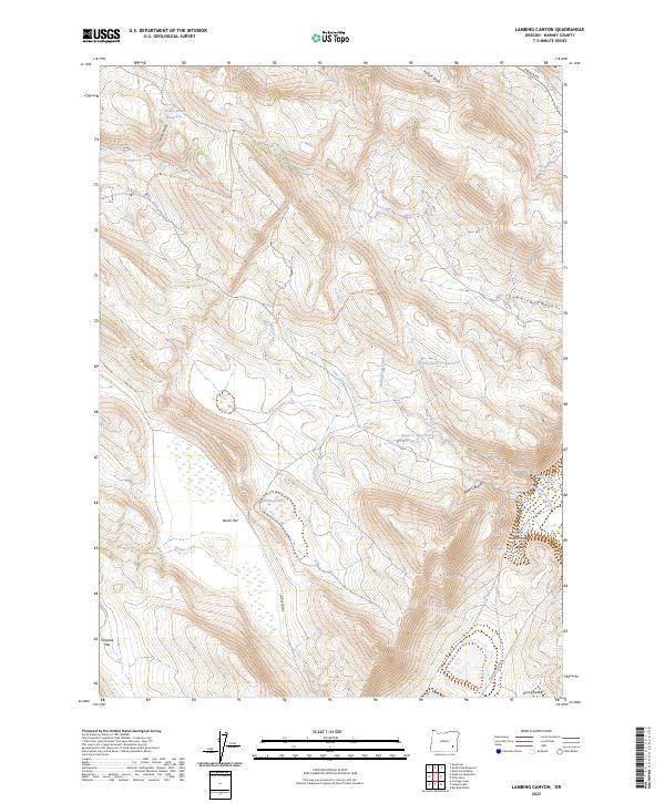 Lambing Canyon, OR — USGS 7.5-minute topo (2023)