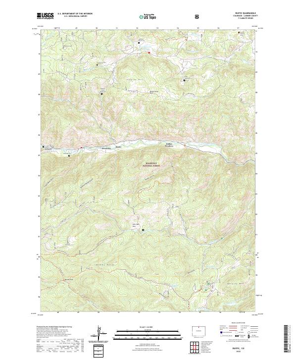 Rustic, CO — USGS 7.5-minute topo (2022)