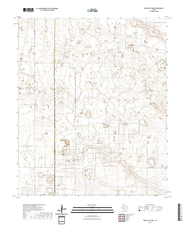 North of Tokio, TX — USGS 7.5-minute topo (2022)