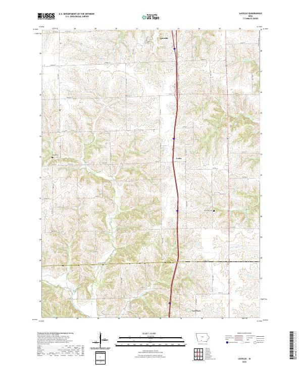 Lacelle, IA — USGS 7.5-minute topo (2022)
