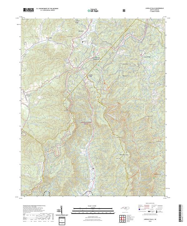 Linville Falls, NC — USGS 7.5-minute topo (2022)