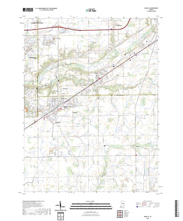 Ingalls, IN — USGS 7.5-minute topo (2022)