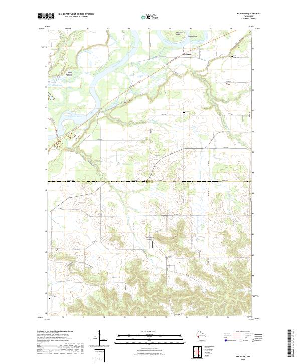 Meridean, WI — USGS 7.5-minute topo (2022)