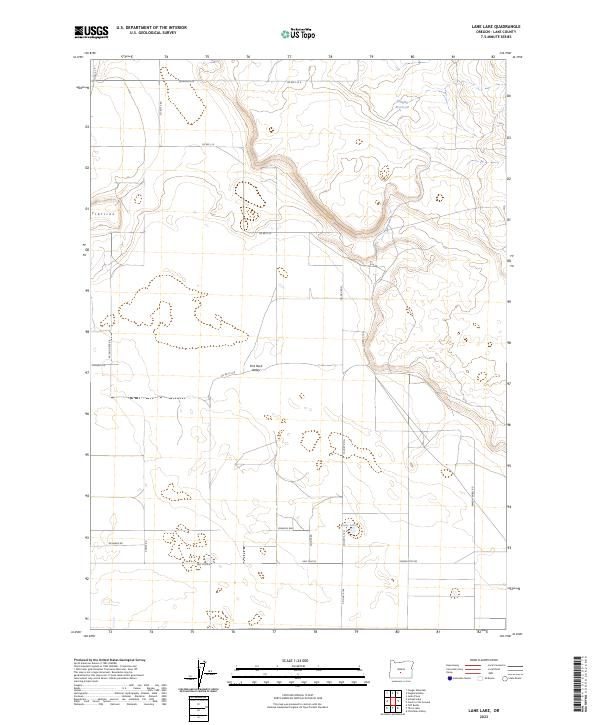 Lane Lake, OR — USGS 7.5-minute topo (2023)
