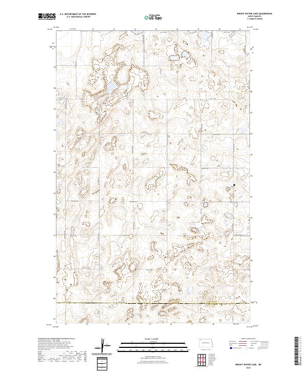 Bright Water Lake, ND — USGS 7.5-minute topo (2024)