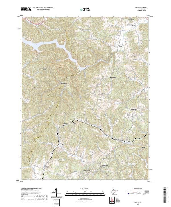 Adrian, WV — USGS 7.5-minute topo (2023)