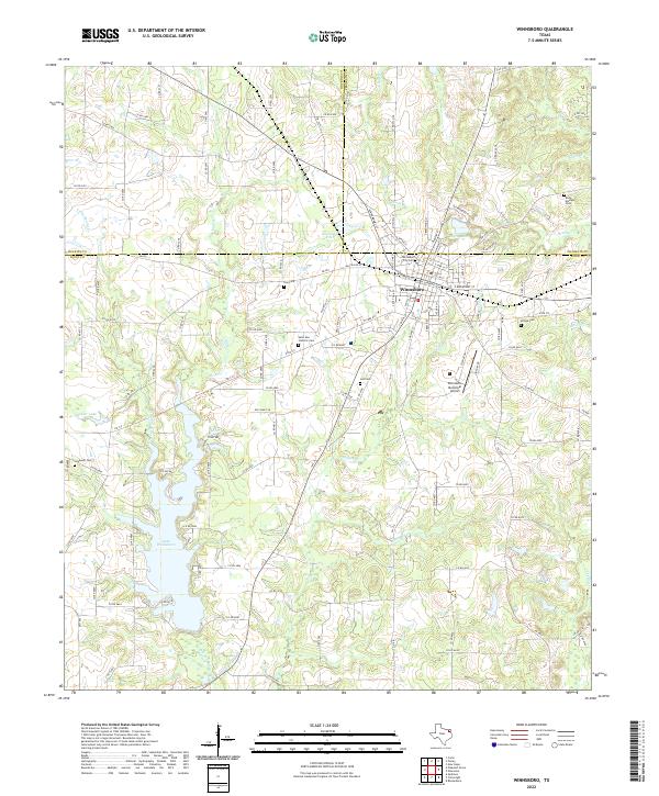 Winnsboro, TX — USGS 7.5-minute topo (2022)