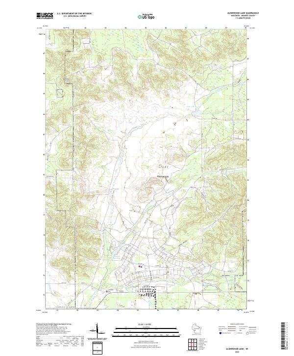 Alderwood Lake, WI — USGS 7.5-minute topo (2022)