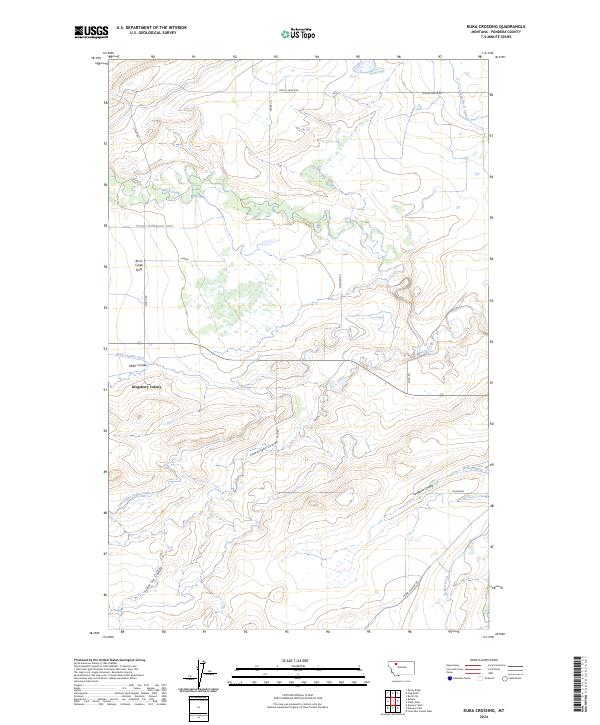 Kuka Crossing, MT — USGS 7.5-minute topo (2024)