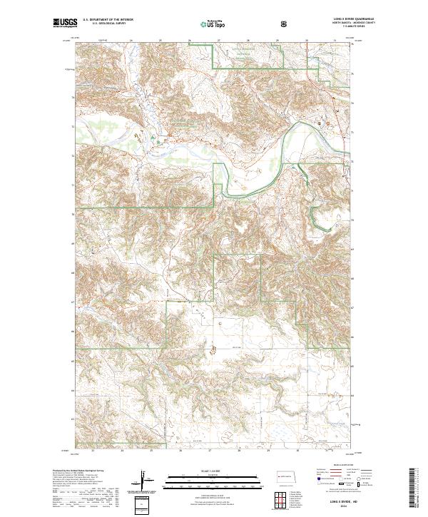Long X Divide, ND — USGS 7.5-minute topo (2024)