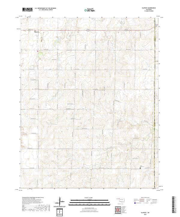 Slapout, OK — USGS 7.5-minute topo (2022)