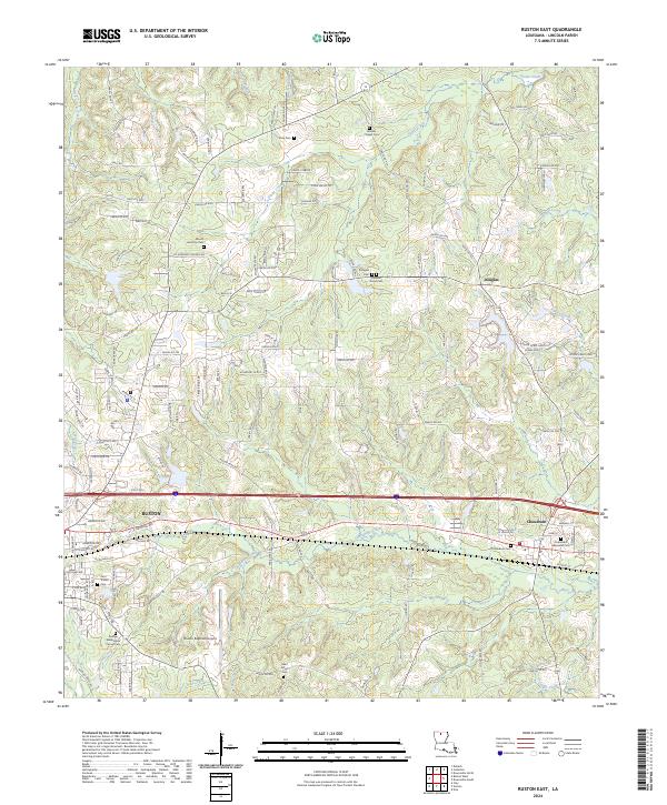 Ruston East, LA — USGS 7.5-minute topo (2024)