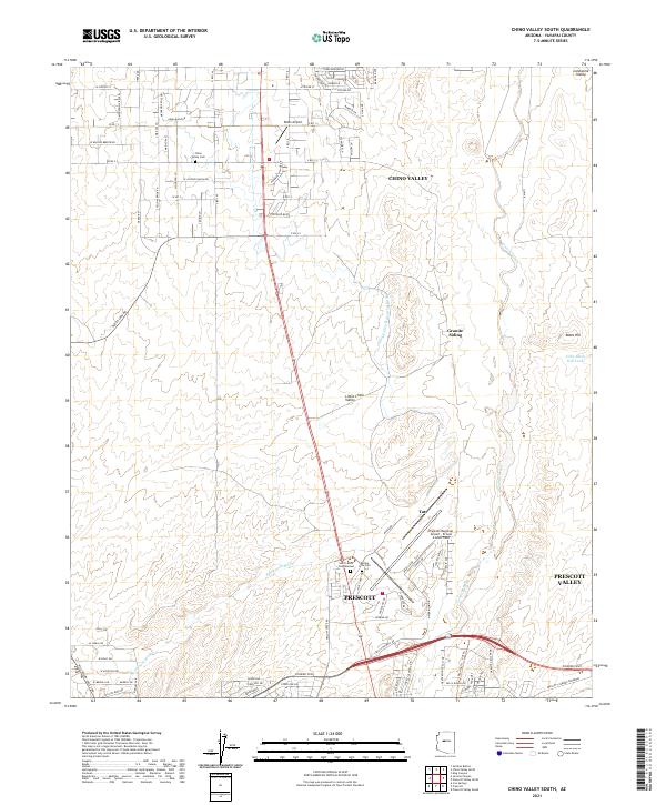 Chino Valley South, AZ — USGS 7.5-minute topo (2021)