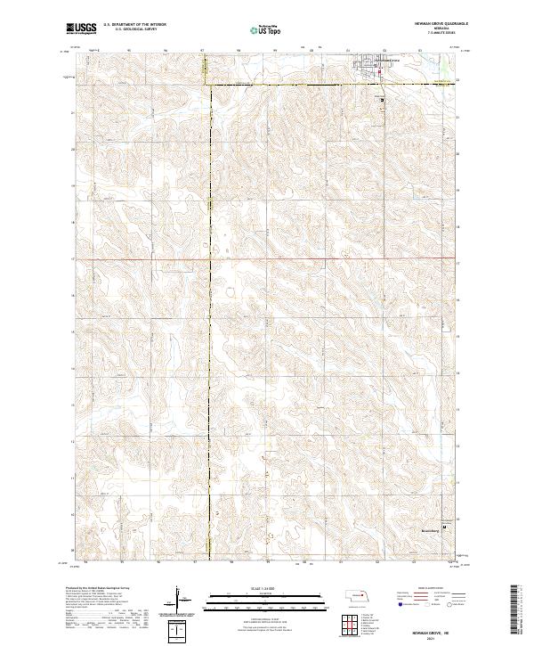Newman Grove, NE — USGS 7.5-minute topo (2021)